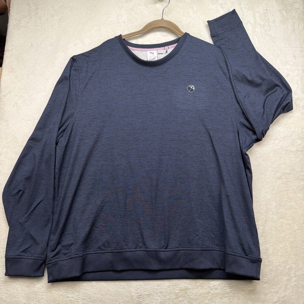 Arnold Palmer Puma Cloudspun Golf Pullover Mens XXL Navy Performance Layer